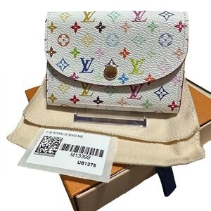 LV X TM 2025 Monogram Multicolor Rosalie Coin Purse White Kawaii Pink